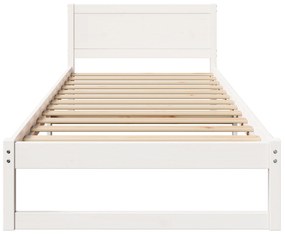 Estrado de Cama Branco Madeira de Pinho Maciça 75 x 190 cm