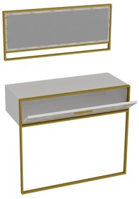 Aparador Polka – Dourado e Branco – 90x76,8x38,5 cm
