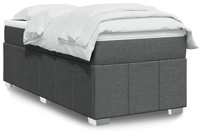 Cama com molas/colchão 90x190 cm tecido cinza-escuro