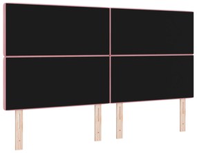 Cabeceira com Botão de Cristal Tufted Rosa 180 cm de Veludo