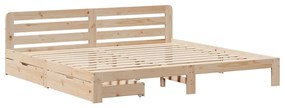 Cama sem colchão 200x200 cm madeira de pinho maciça
