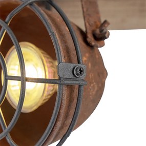 Projetores industriais castanho ferrugem com madeira inclinável 3-luzes - Gina