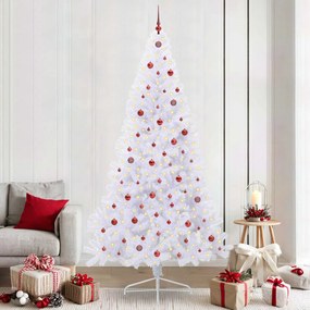 vidaXL Árvore de Natal Artificial com 300 LEDs Branco 240 cm PVC e Aço