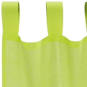 Cortinas de voile com aba 2 pcs verde-maçã