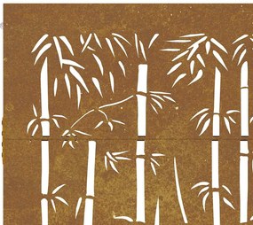 Portão de jardim 105x155 cm aço corten design bambu