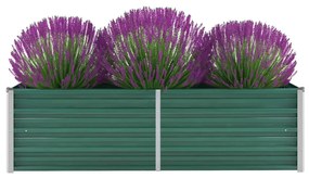 vidaXL Canteiro elevado de jardim aço galvanizado 160x40x45 cm verde