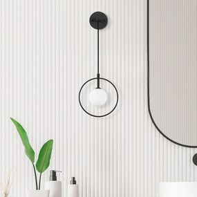 Aplique de Parede Geometri – Preto/Branco – 21 x 15 cm