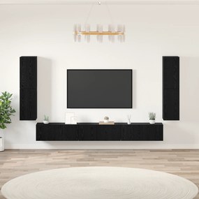 vidaXL Conjunto de móvel de TV 5 pcs Carvalho Preto Madeira processada