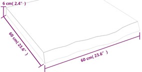 Prateleira de parede 60x60x(2-6) cm carvalho tratado castanho