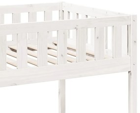 Cama de criança sem colchão 75x190 cm pinho maciço branco