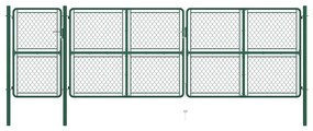 vidaXL Portão de jardim 150x495 cm aço verde