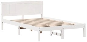 Estrutura de Cama de Madeira de Pinho Branca Madeira de Pinho Maciça