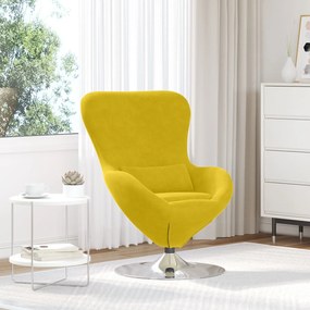 Cadeira de Ovo vidaXL Veludo Amarelo
