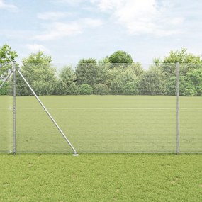 Cerca de Fio Soldado com 13 Postes Pontudos 1,6x25 m Aço Galvanizado