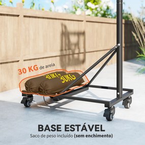 Cesto de basquetebol para Exterior com Altura Ajustável 235-305 cm Saco de Peso e Rodas Preto