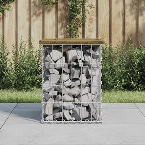 Banco de jardim c/ design gabião 33x31x42 cm pinho impregnado