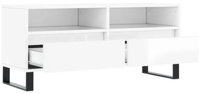 Móvel p/ TV 100x34,5x44,5 cm derivados madeira branco brilhante