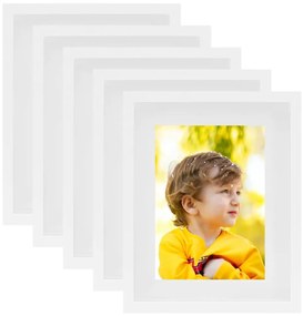 vidaXL Molduras 3D 5 pcs 21x29,7 cm p/ fotografia de 15x20 cm branco