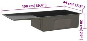 Lava-louça de cozinha artesanal aço inoxidável preto