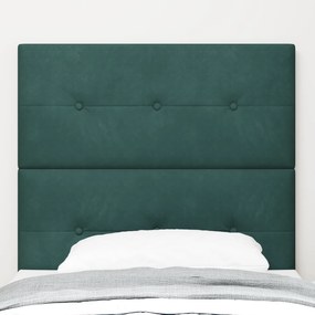 Cabeceira vidaXL Botão Estofada Verde Escuro 80 cm Veludo