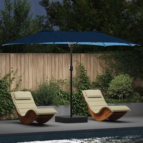 vidaXL Guarda-sol de Jardim Azul 385 x 209 x 244 cm tecido