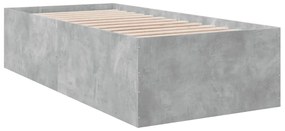 Estrutura de cama 90x190 cm derivados de madeira cinza cimento