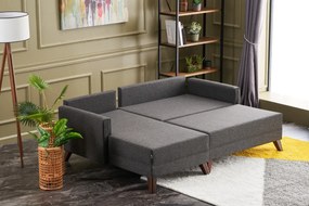 Sofá-Cama de Canto Bella – Antracite – 205 cm x 85 cm x 81 cm