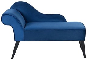 Sofá chaise-longue azul versão à esquerda 90 x 52 cm BIARRITZ Beliani