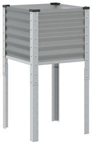 Vaso/floreira de jardim 45x45x88 cm aço cinzento