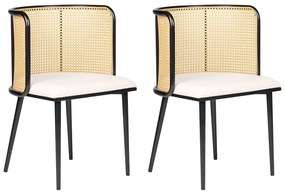 Conjunto de 2 cadeiras de jantar em metal preto KOBUK Beliani