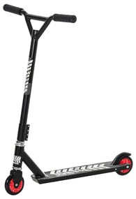 HOMCOM Trotinete Freestyle trotinete para crianças acima de 8 anos com rotação 360º de alumínio guidão antiderrapante e rodas com freio Carga 100kg 68,5x49x78,5 cm Preto