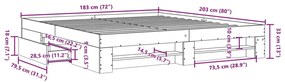 Estrutura de cama sem colchão 180x200 cm branco