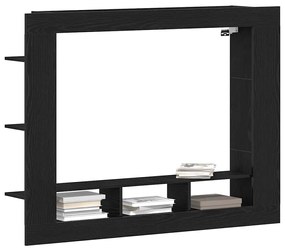 Armário de TV Suspenso vidaXL Preto Carvalho 152x22x113 cm