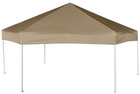 Tenda pop-up hexágono c/paredes 3,6x3,1m 220g/m² cinza-castanho