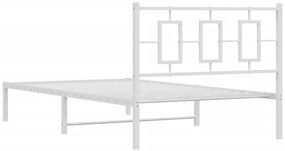 Estrutura de cama em metal com cabeceira 107x203 cm branco