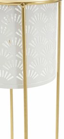CONJUNTO DE 2 VASOS BRANCO E DOURADO Ø 17X46-14X34 CM (PLANTAS NÃO INCLUIDAS)
