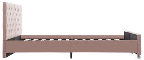 Estrutura de cama 180x200 cm veludo rosa