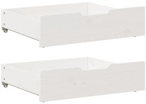 Gavetas para cama 2 pcs 75x55x17 cm pinho maciço branco