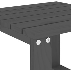 Mesa de apoio p/ jardim 40x38x28,5 cm pinho maciço cinzento