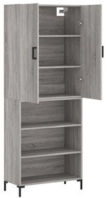 Armário alto 69,5x34x180 cm derivados de madeira sonoma cinza