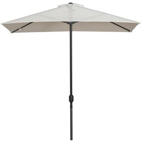 Outsunny Meia chapéu de sol 230x130x245 cm chapéu de sol para Parede Jardim com Manivela e Vara Metálica Ø38 mm Terraço Varanda Creme