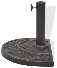 Base para guarda-sol em resina semicircular bronze 9 kg
