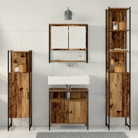 Conjunto de Mobiliário para Casa de Banho de 4 Peças Madeira Velha Mad