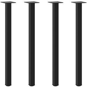 Pés de mesa de console 4 peças, preto, 72-74 cm, aço