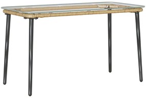 Mesa de Jardim Natural 80 x 40 x 45 cm Rattan Sintético