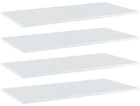 Prateleiras estante 4pcs 80x20x1,5cm contrapl. branco brilhante