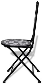 Cadeiras de bistrô dobráveis 2 pcs cerâmica preto e branco