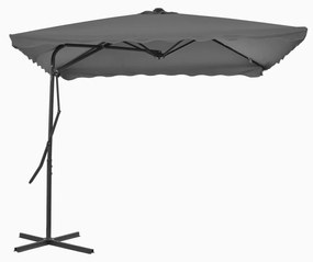 vidaXL Guarda-sol de exterior com poste em aço 250x250 cm antracite