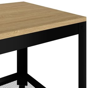 Mesa de centro 90x45x45 cm MDF e ferro castanho-claro e preto