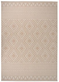 Tapete de tecido plano p/ exterior 140x200 cm riscas castanhas